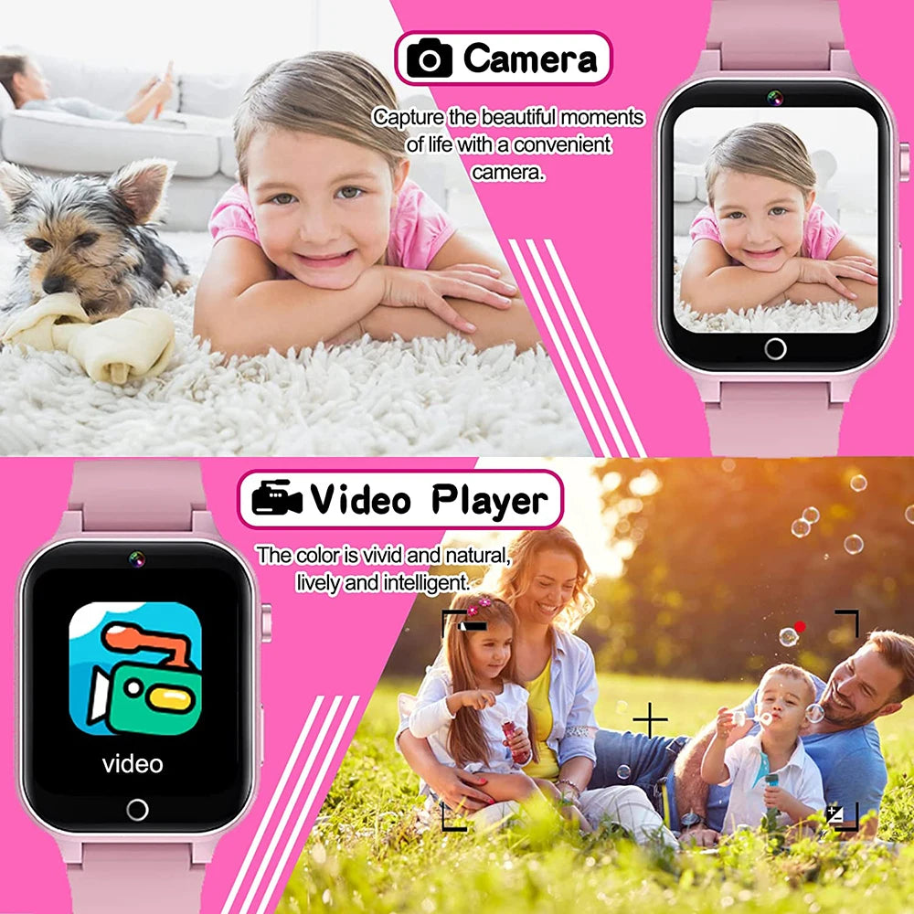 2024 Smart Watch Kids HD Touch Screen 26 Games Smartwatch Video Camera Music Audiostory Learn Card Educational Watch Boy Girl