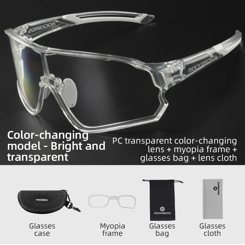 ROCKBROS Bike Glasses Polarized / Photochromic UV400 Sun Protection Sports Eyewear Bicycle Sunglasses MTB Road Cycling Glasses