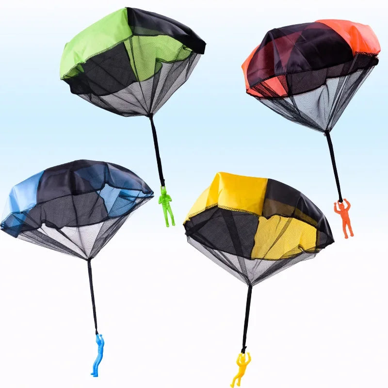 1/6 Sets Hand Throwing Parachute Kids Outdoor Funny Toys Game Play Toys for Children Fly Parachute Sport with Mini Soldier Game