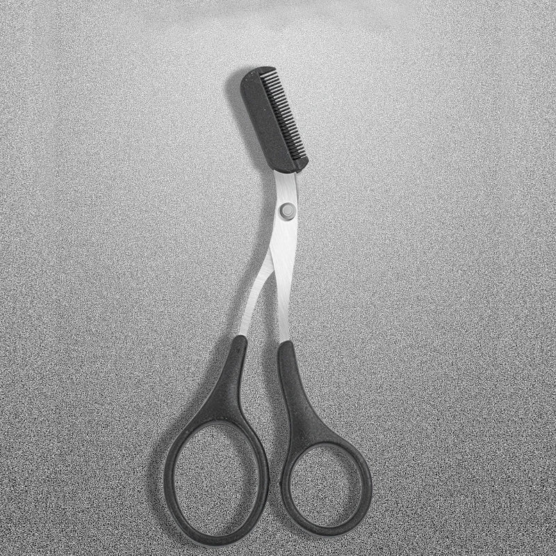 1Pcs Safe Eyebrow Trimmer Stainless Steel Eyebrow Scissors with Comb Hair Removal Shaver Eyebrows Shaping Makeup Tool