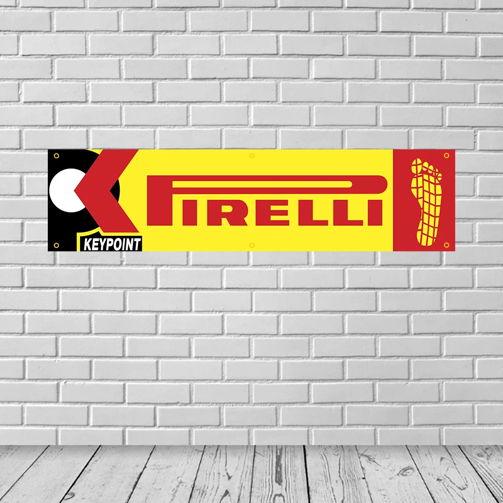 WinBanner 2x8 Fts Pirellis Tyres Flag Polyester Printed Banner Garage or Outdoor For Decoration