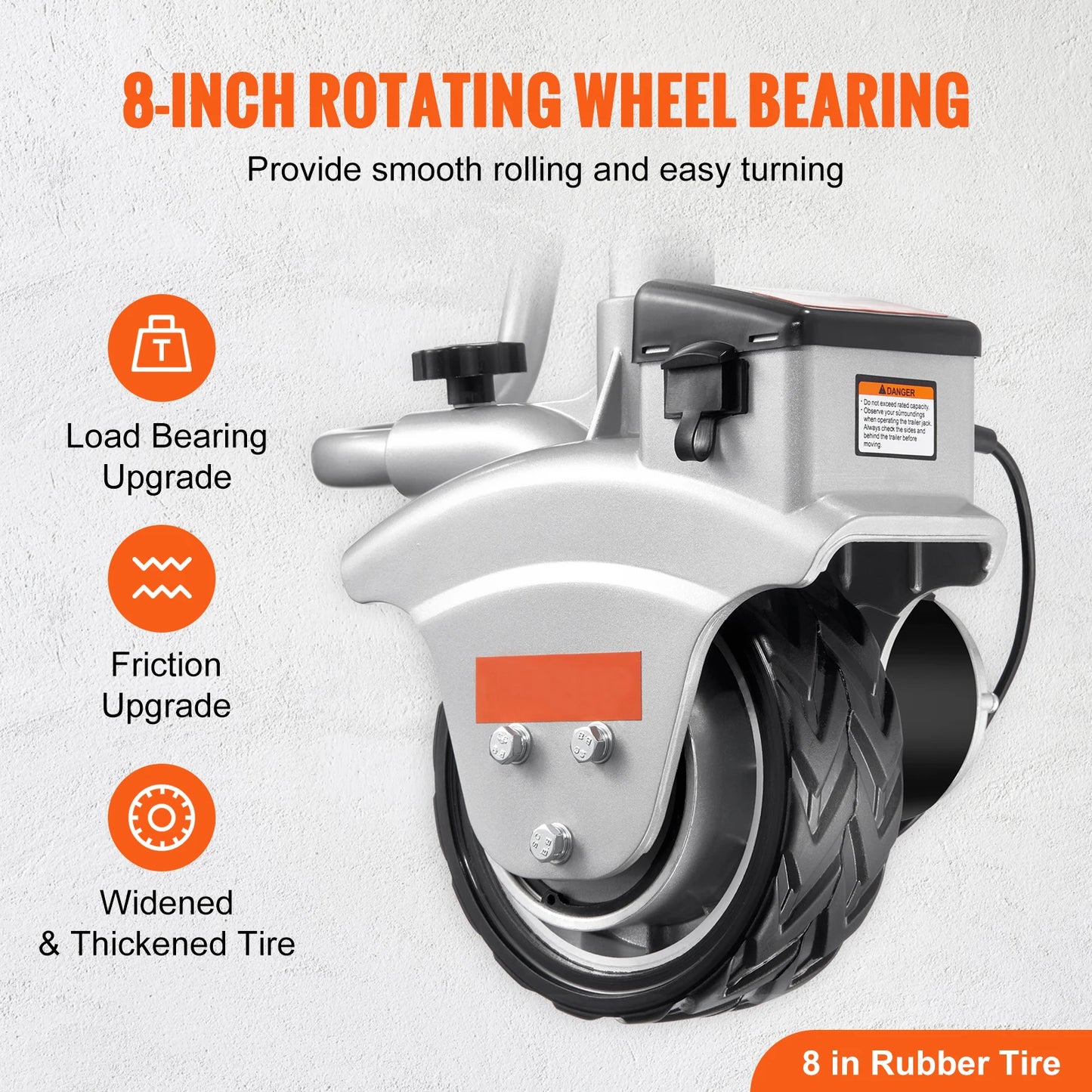 SucceBuy5000lbs Electric Trailer Dolly 12V Trailer Jockey Wheel with 22 ft/min Speed & Adjustable Height for Moving Caravan