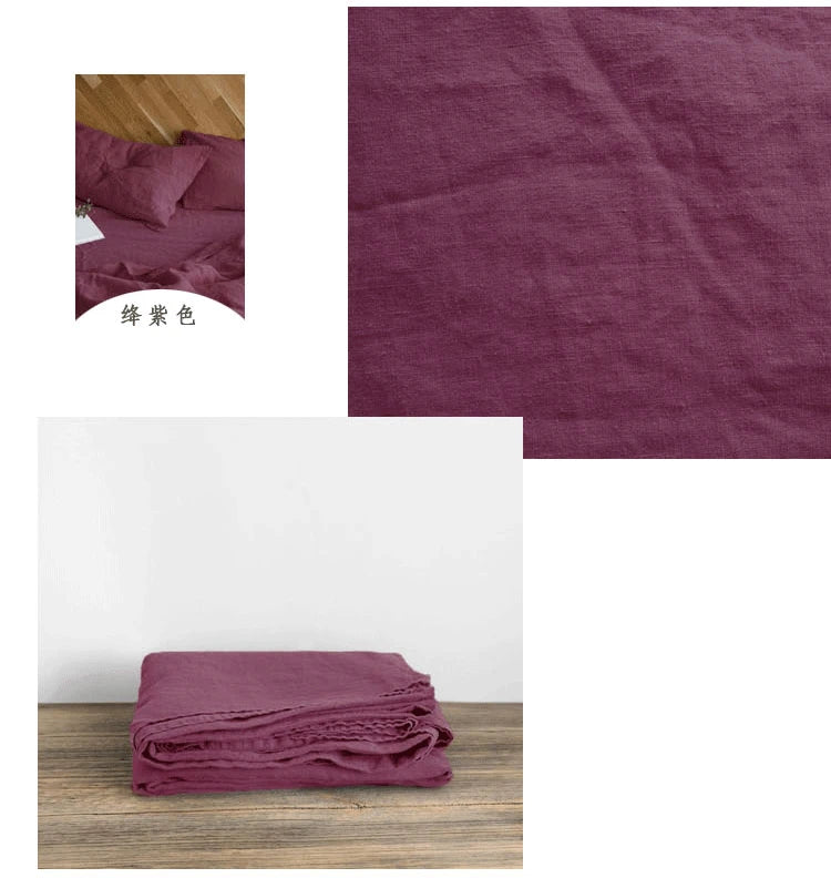 Washed Linen Bed Sheets, Natural Linen Bed Sheets, 1-Piece Set, Breathable and Super Soft Bedding (Excluding Pillowcases)