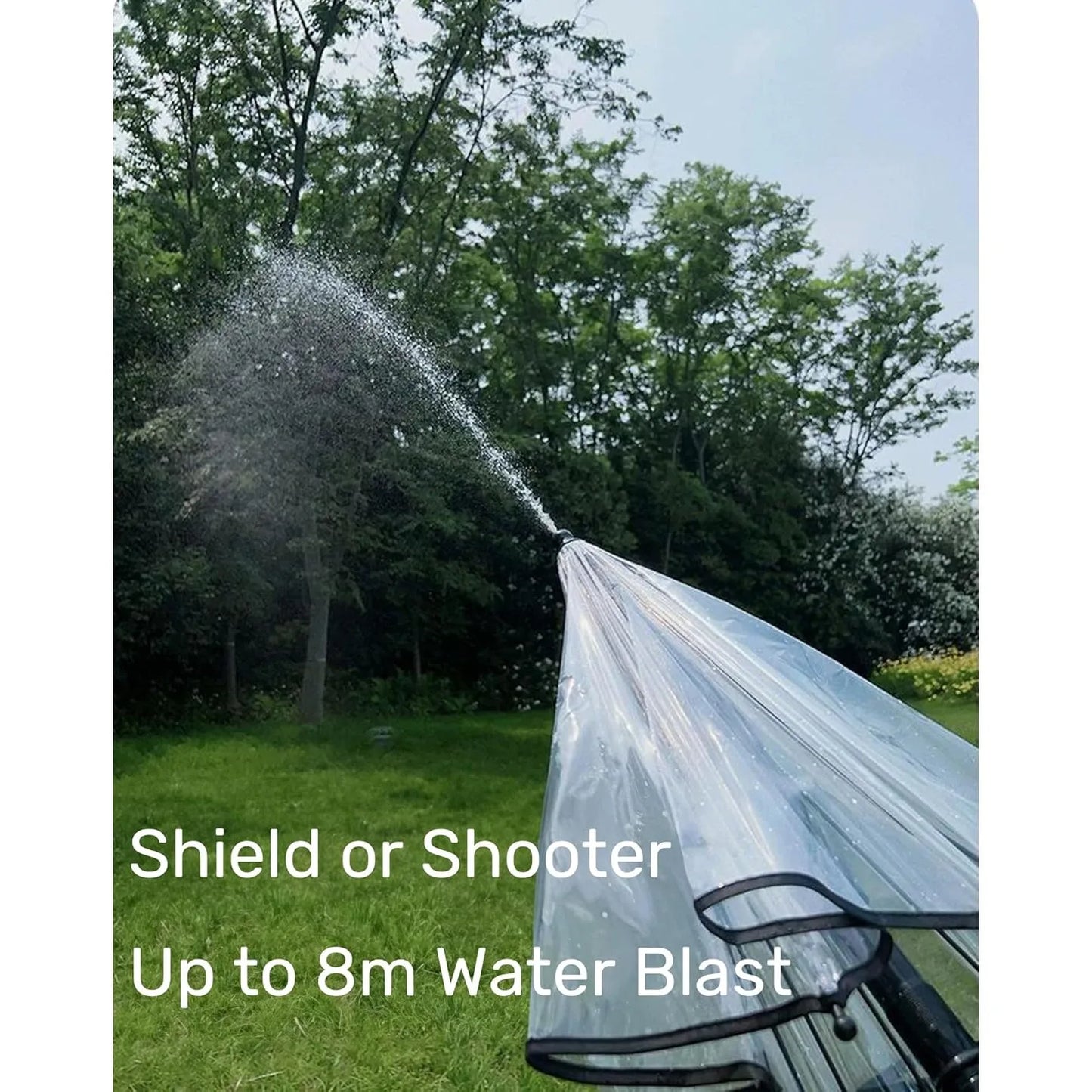 Water Gun Umbrella: Transparent Squirt Gun Shoots 27ft, Dual-Use for Rain and Play, Perfect for Pool Parties