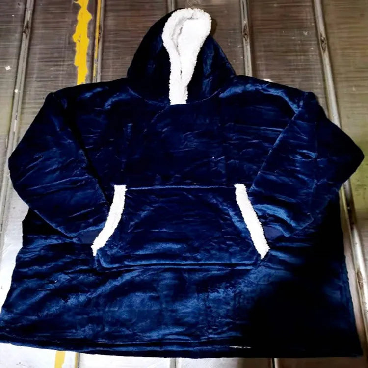Pullover Fleece Pajamas Women's Padded and Thickened Home Cold-proof Robe Women's Couples Clothing Sweater Fleece Warm Clothes