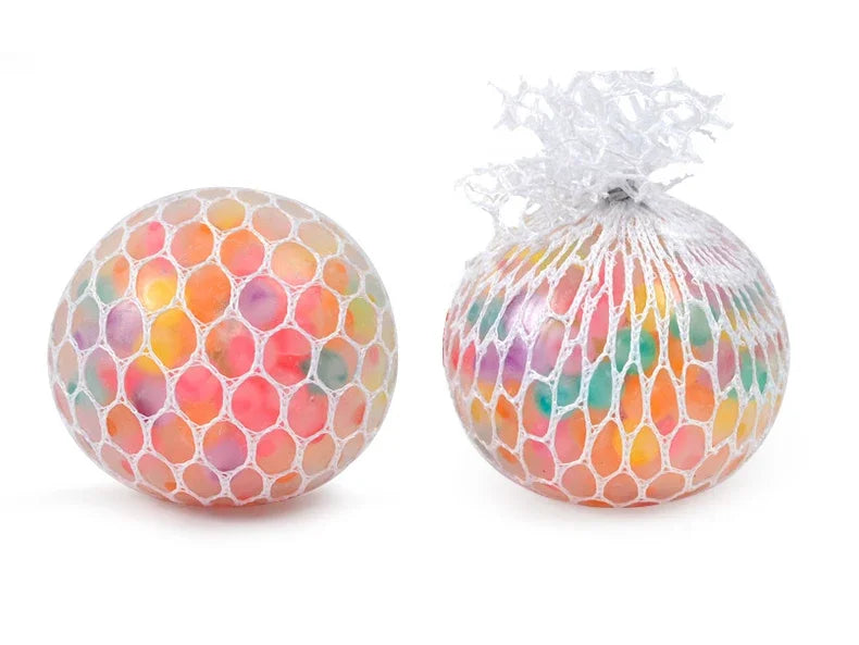 Rainbow Bead Squishy Ball 3D Stress Relief Sensory Toys for Adults Anti-Anxiety Fidget Toy with Non-Toxic for Office Classroom