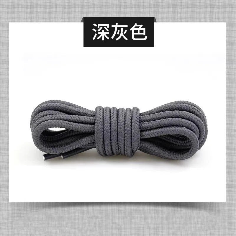 2pcs/ Pair Round Solid Polyester Black Brown Shoelaces For Marten Boot Women Men Outdoor Hiking Boots Sports Shoes Lace Strings