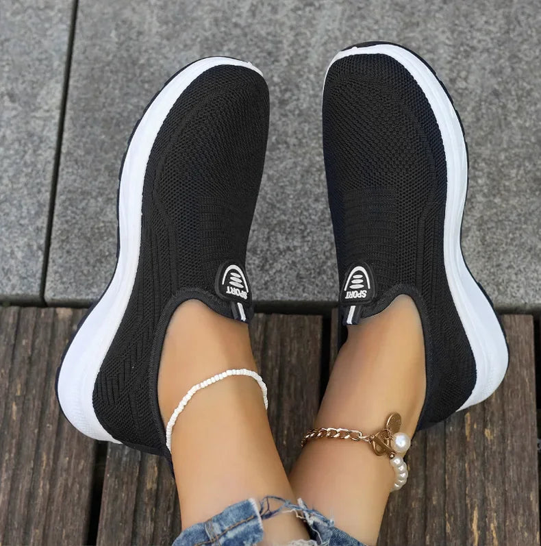Shoes for Women Lightweight Breathable Big Size Lady Flats Slip on Casual Shoes Outdoor Sport Tennis Shoes Fashion Sneakers