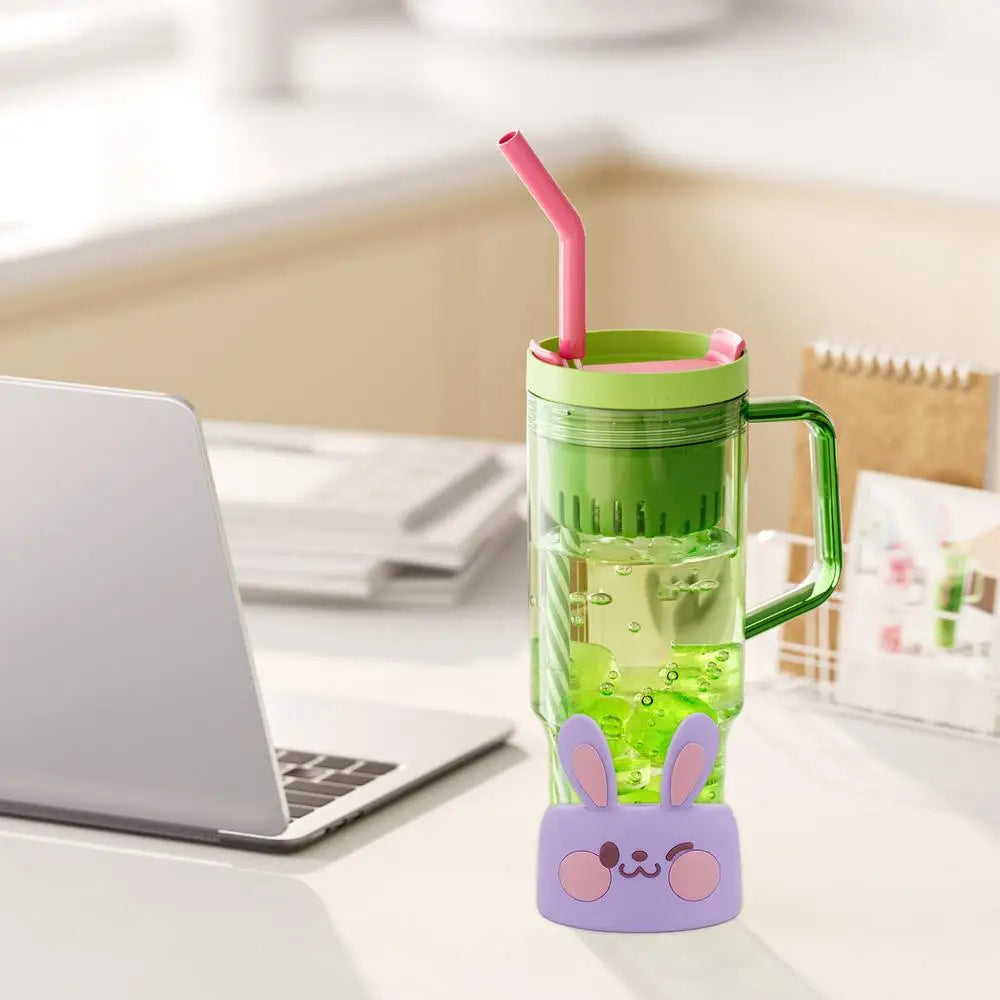 Silicone Bottle Bottom Sleeve Cup Accessory Cartoon Anti-Slip Water Bottle Pad Heat Insulation Sports Cup Cover for Tumbler