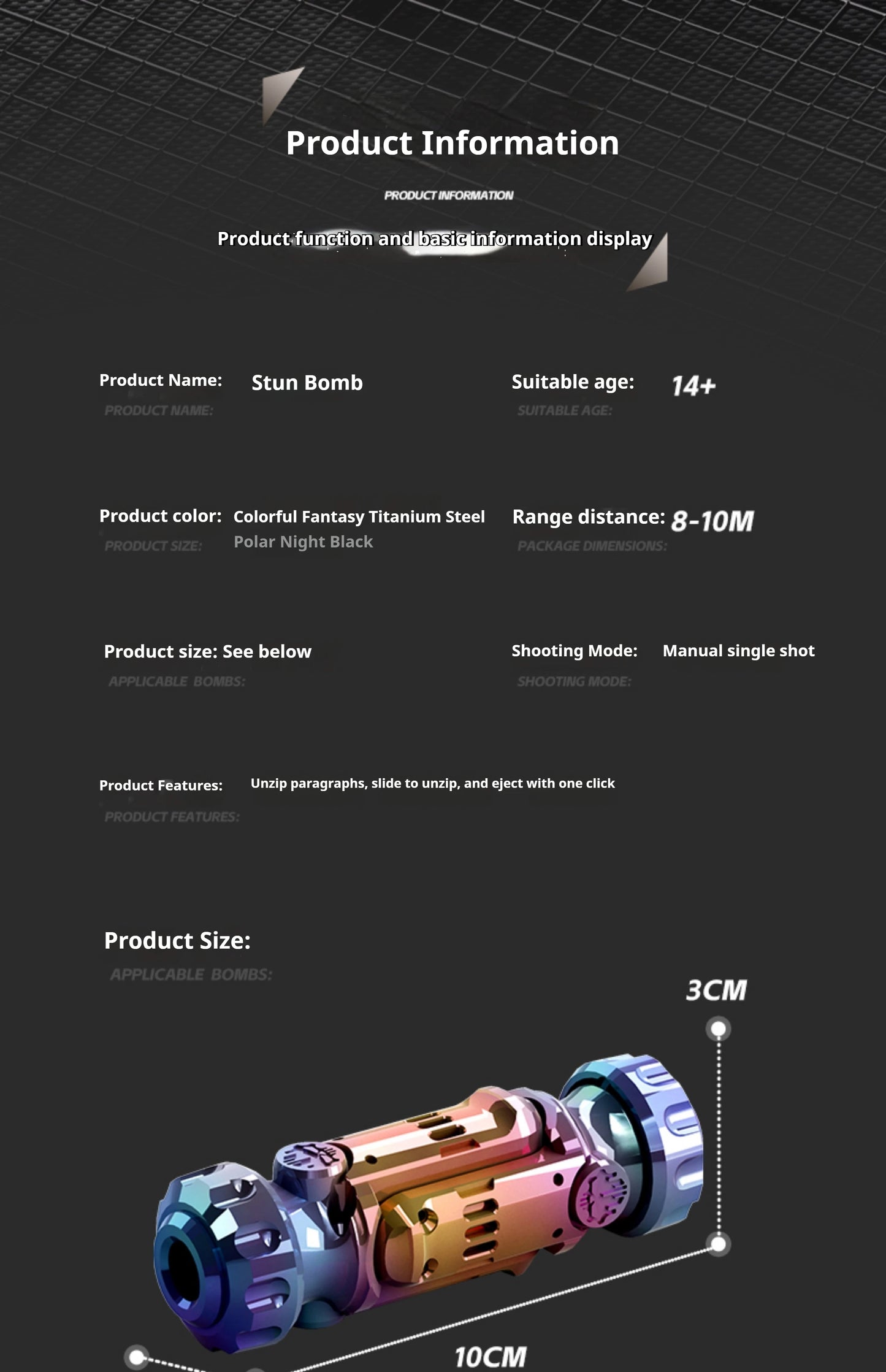 Stun Grenades Pistol Guns Novelties Sensory Metal Toy Creative Cool Things Punnk Mechanical Relieve Stress Relief Adults toys