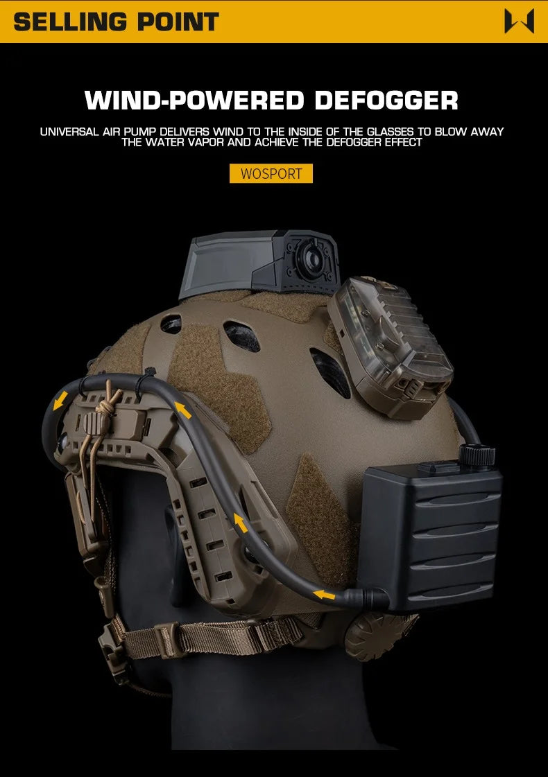 Tactical Goggles Defogger Defogging Fan Anti-fog Kit for Airsoft Shooting Motocross Mountaineering Protection Glasses Ski Mask