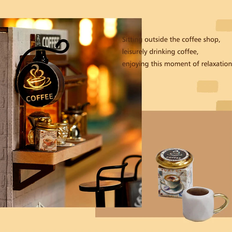 Wooden Miniature Doll House DIY Small House Kit Making Room Toys 3D Puzzle Assembly Building Model Toys for Birthday Gifts