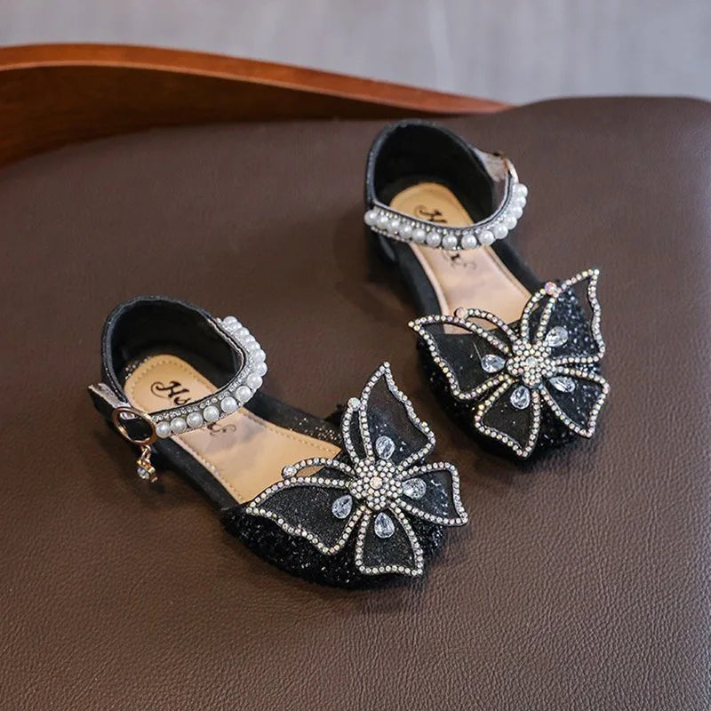 Toddler Girls Dress Shoes for Girls Princess Shoes Low Heels Toddler Soft Sole Glitter Shoes for Wedding Party