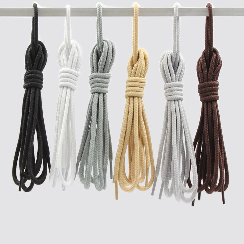 2pcs/ Pair Round Solid Polyester Black Brown Shoelaces For Marten Boot Women Men Outdoor Hiking Boots Sports Shoes Lace Strings
