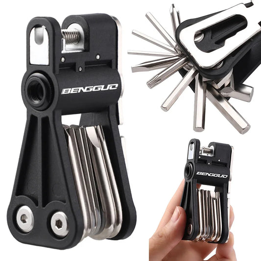18-in-1 Bicycle CO2 Cylinder Pump Gas Nozzle Schrader & Presta Valve Bike Fast Inflator Inflatable Head for Mountain Road Bikes