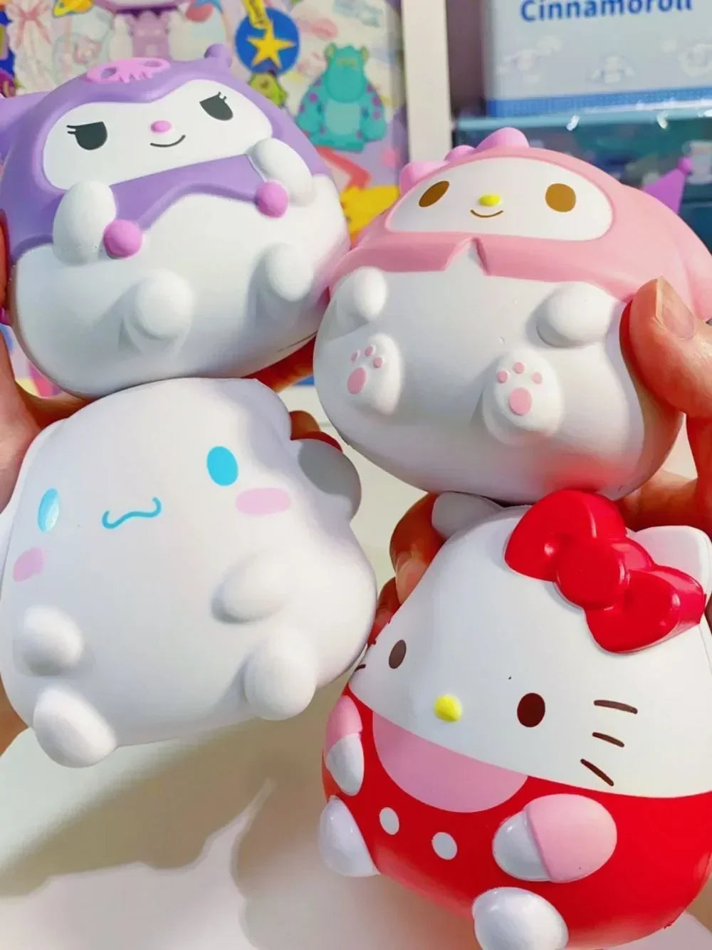 Sanrio Kawaii Melody Decompression Kuromi Cinnamoroll Stress Relief Squishy Anime Cartoon Children's Hand Pinch Toy Healing Gift