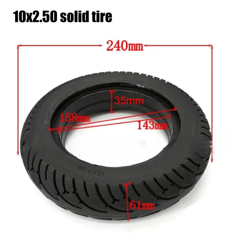 10x2.50 Tubeless Wheel Tyres Solid Tyre Inflation 10x2.125 for 10 inch Electric Scooter Accessory 10x3.00 Tires