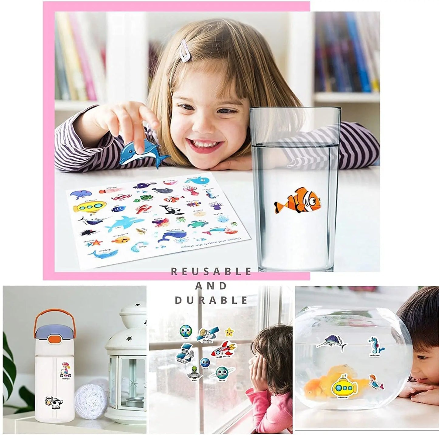 Reusable Cartoon Animal Scene Stickers for Kids DIY Hand-on Puzzle Learning Cognition Puzzle Book Educational Toy Gift for Child