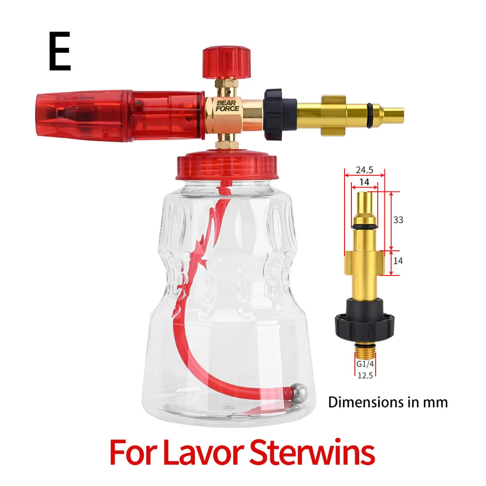 Pressure Washer Brass Snow Foam Lance Foam Nozzle Car Wash Foam Maker for Karcher Elitech Bort AR Bosch Michelin Pressure Washer