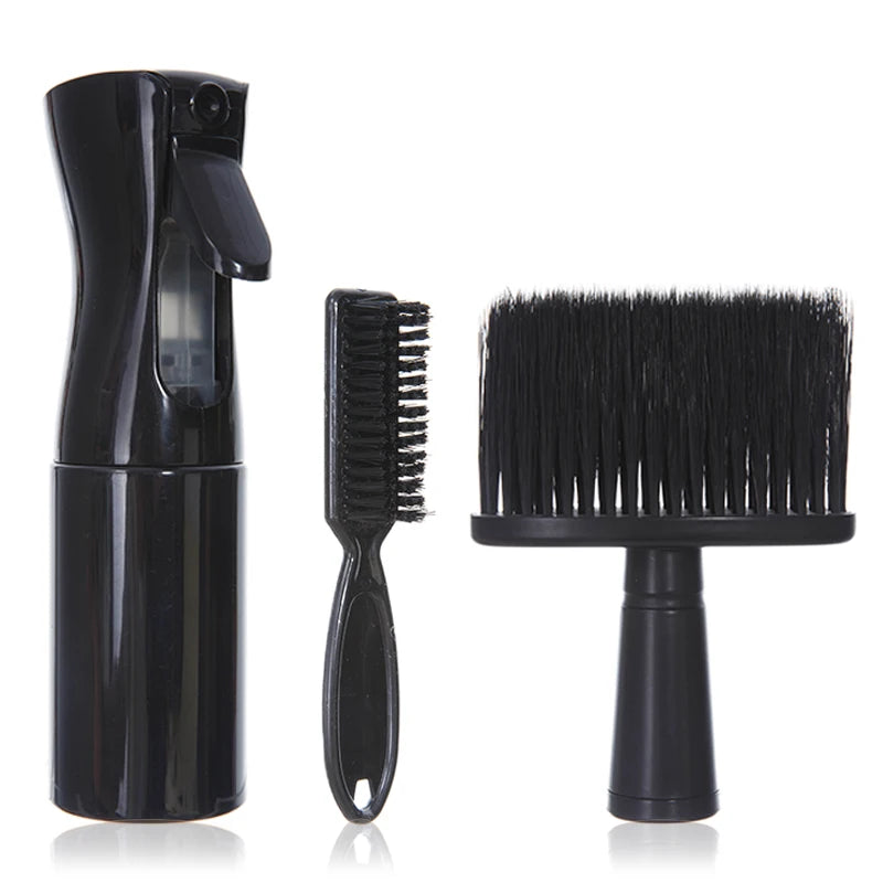 3PCS Professional Barber Neck Duster Set Haircut Beard Shaving Brush Spray Bottle Hairdresser Cleaning Brush Salon Styling Tools
