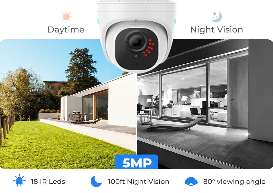 Reolink Smart Security Camera 5MP PoE Outdoor Infrared Night Vision IP Cam Person/Vehicle Detection Home Surveillance Camera