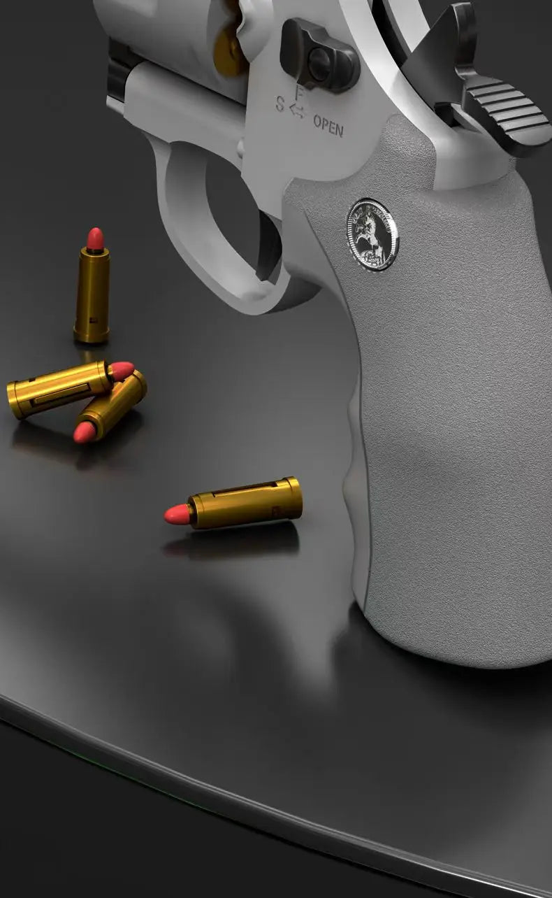 Soft Bullet Toy Gun Set with Ejecting Revolver for Kids, One-Key Detachable Pistol, Continuous Shooting