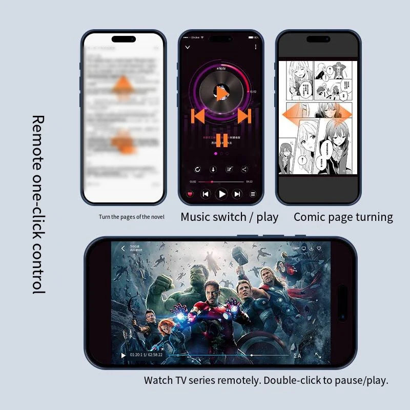 Wireless Automatic Clicker Remote Control Page Turner Continuous Click Device for eBooks Wireless Selfie Button Scroll Function