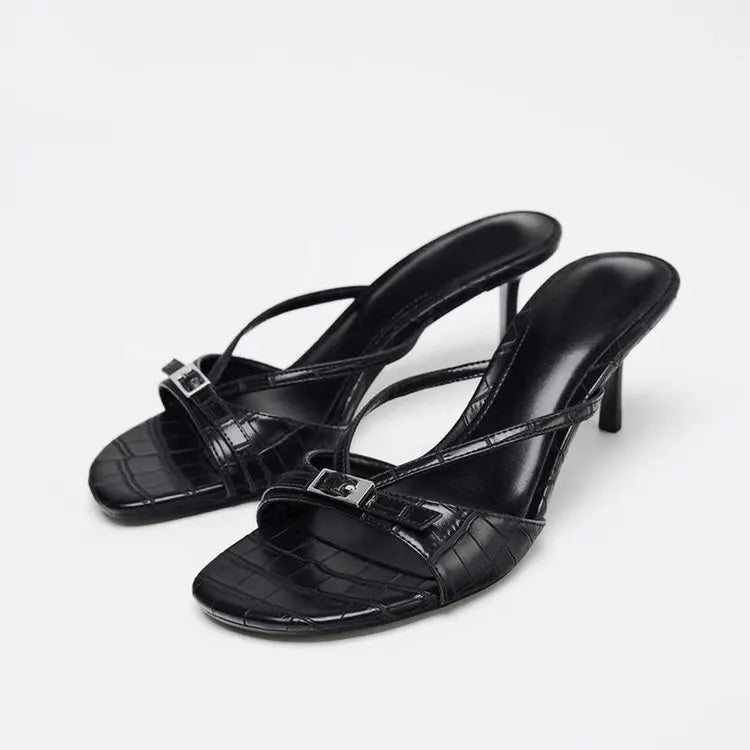 Women's High Heels Slippers Designer Heeled Shoes 2025 Summer Fashion Sandals Pumps Shallow Sexy Slides Stilettos Mujer Zapatos - Belvar