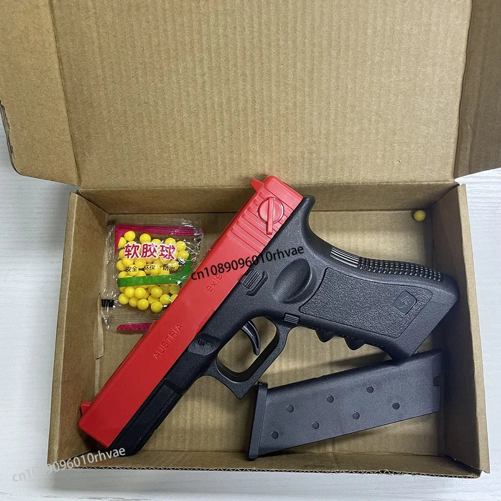 Soft Bullet Airsoft Pistol Manual G17 Toy Gun Lower Magazine With Laser Outdoor Sports CS Game Weapon for Children Adults Gift