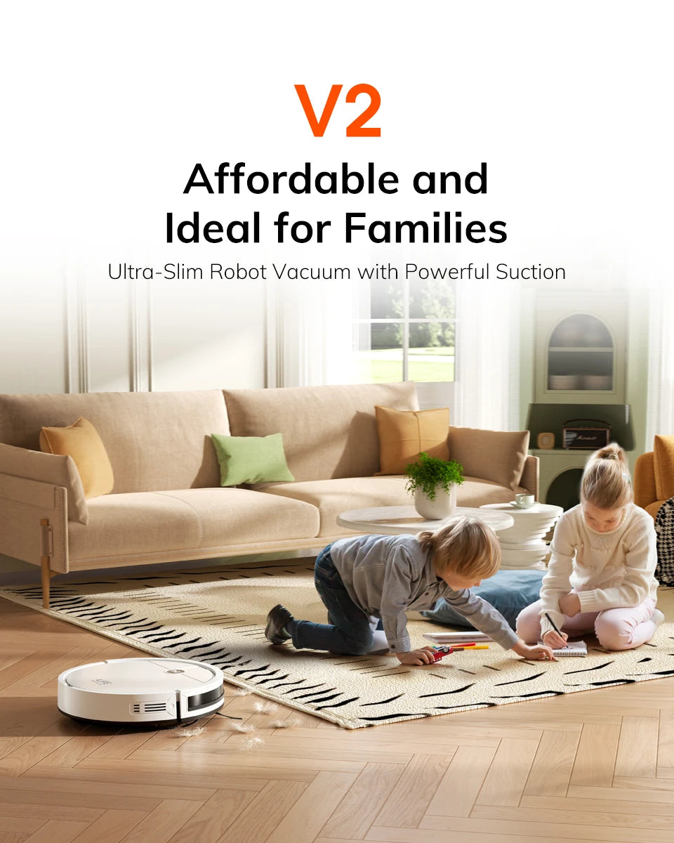 ﻿ ILIFE V2 Robot Vacuum Cleaner, 120 Min Runtime, Self-Charging Robotic Vacuum, Slim, Quiet, Ideal for Pet Hair and Hard Floors