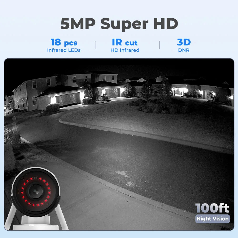 Reolink 5MP WiFi Security Camera 2.4G/5Ghz WiFi Human/Car Detection Surveillance Camera 100ft Night Vision IP67 Waterproof