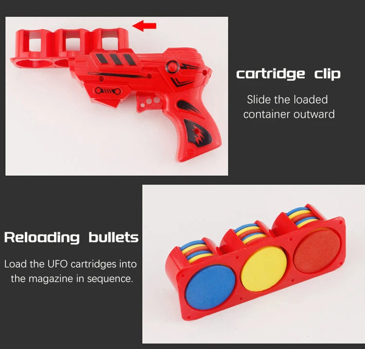 Soft Bullet Toy Gun Children's Flying Gun Toy Safety EVA Soft Bullet Foam Disc Launcher Gun Parent-Child Interaction Games Toys