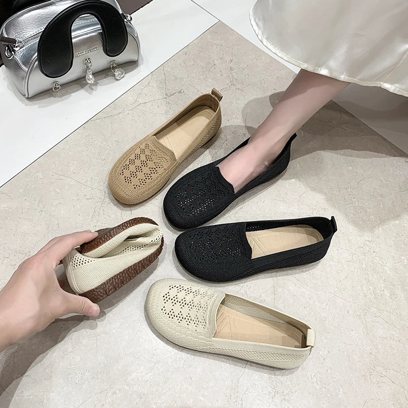 shoes woman 2025  shoes woman 2025  women's sneakers free shippiing shoes  Summer breathable knitted casual shoes