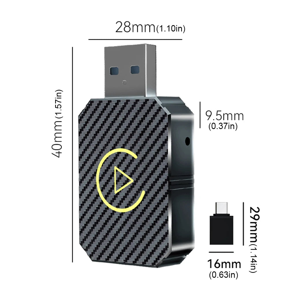 2025 2 in 1 Wireless CarPlay Android Auto Adapter WiFi BT5.0 Smart Dongle Plug&Play Mini Box for Wired CarPlay/Andriod Auto Cars