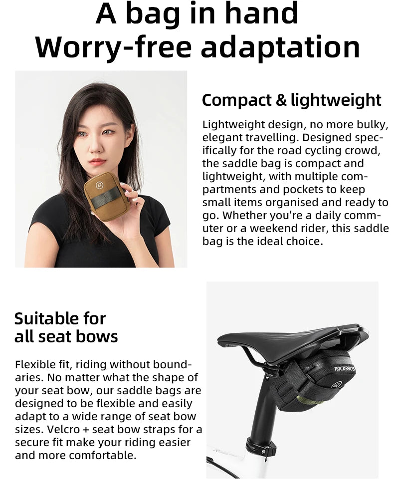 ROCKBROS Mini Bicycle Tail Bag Lightweight Portable Bike Storage Bag Small Tools Bag Road Bike Fashion Beautiful Bicycle Bags ﻿