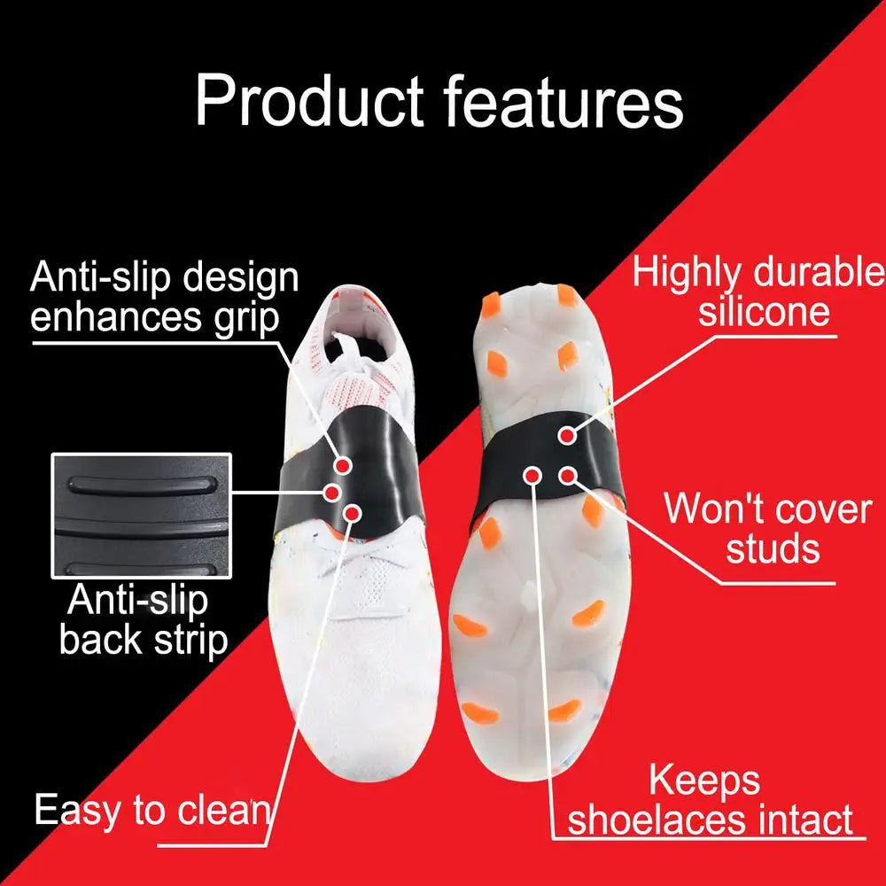 Soccer Shoe Lace Covers Silicone Soccer Cleats Lace Bands Football Accessories High Grip Design Elastic Protector Keeps Laces