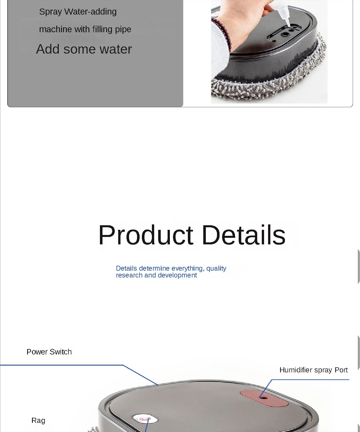3 in1 Intelligent Robot Dry Wet Sweep Mop Robot Vacuum Cleaner Rechargeable Smart Mopping Robot Spray Cleaner Home Mopping Robot