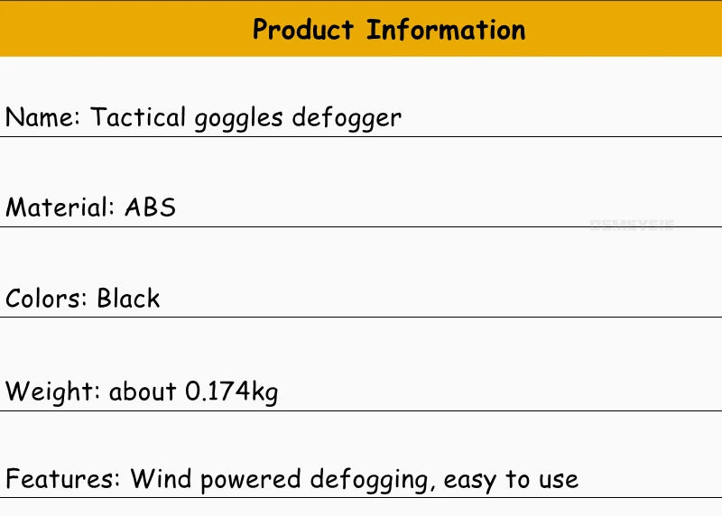 Tactical Goggles Defogger Defogging Fan Anti-fog Kit for Airsoft Shooting Motocross Adjustable Head Strap Protection Glasses