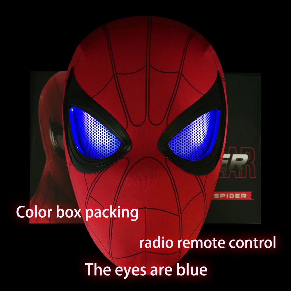 Spiderman Mask Eyes Movable Remote Control Peter Parker Spiderman toys children  Halloween Cosplay Costume Mask Christmas Gifts