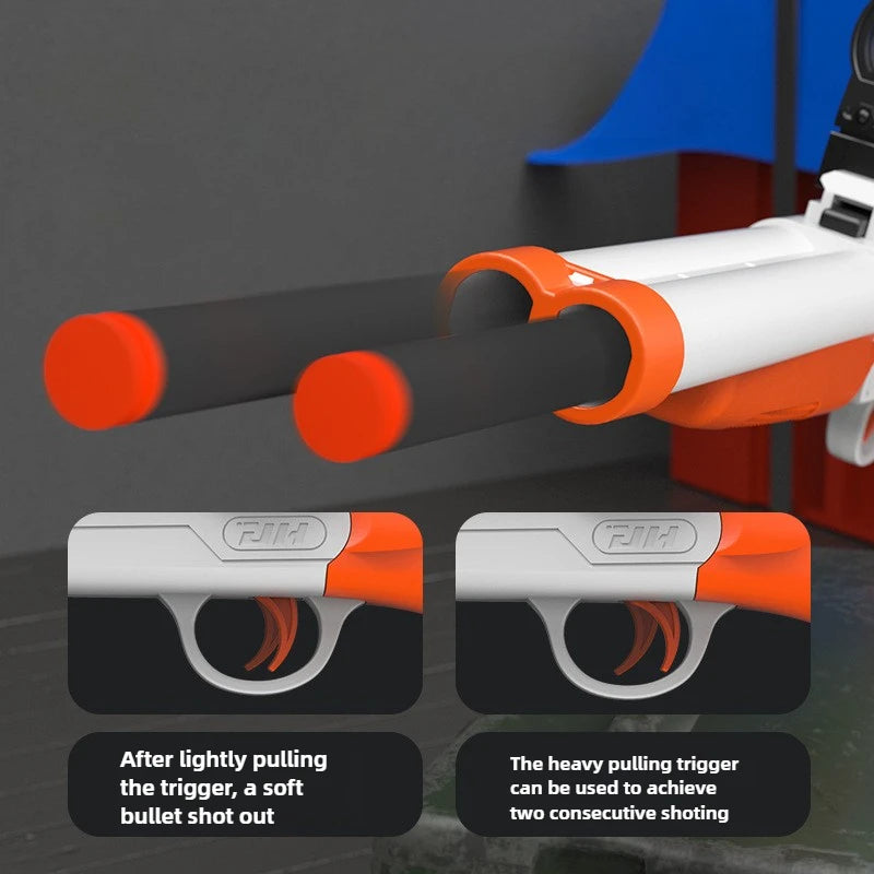 Toy Gun S686 Rifle Double Barreled Airsoft Launcher Dual Soft Bullets Outdoor Sports Game Pistola Shot Gun Weapon for Kids Gift