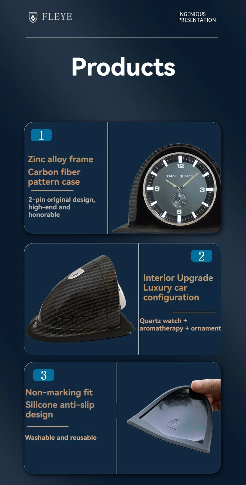 Universality Ambient lighting Car Interior Alarm Car Clock Car Dashboard Clock Car Watch Car Accessories Advanced Creative Clock