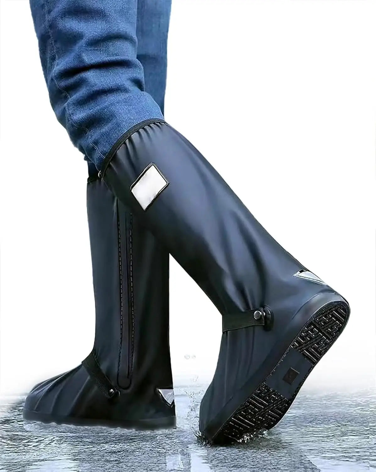 Thicken High Tube Outdoor Camping Waterproof Shoes Reusable Motorcycle Cycling Bike Rain Boot Shoes Covers Rainproof Shoes Cover