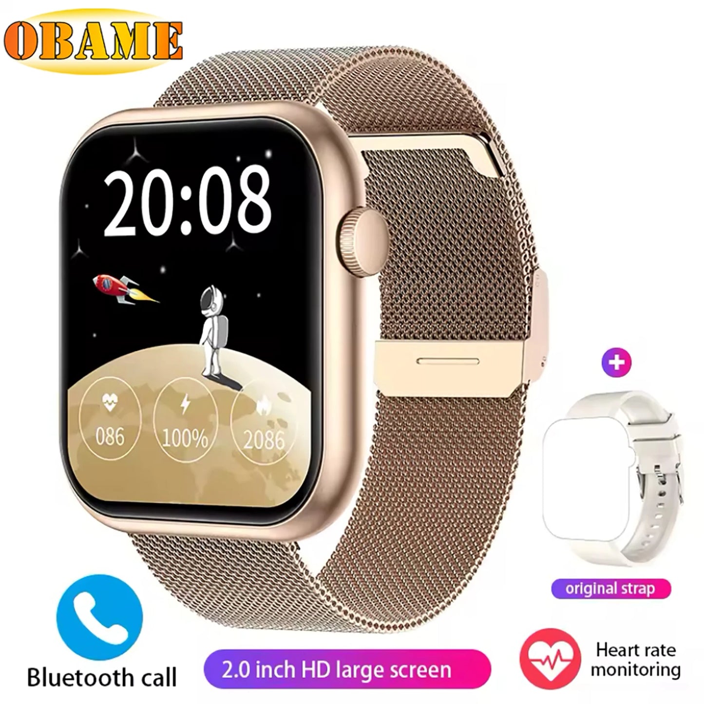 QX7 Sports Smart Watch Men Women 2.09-inch SmartWatch GPS Bluetooth call Heart rate Blood oxygen SOS AI Voice Smartwatch 2025New