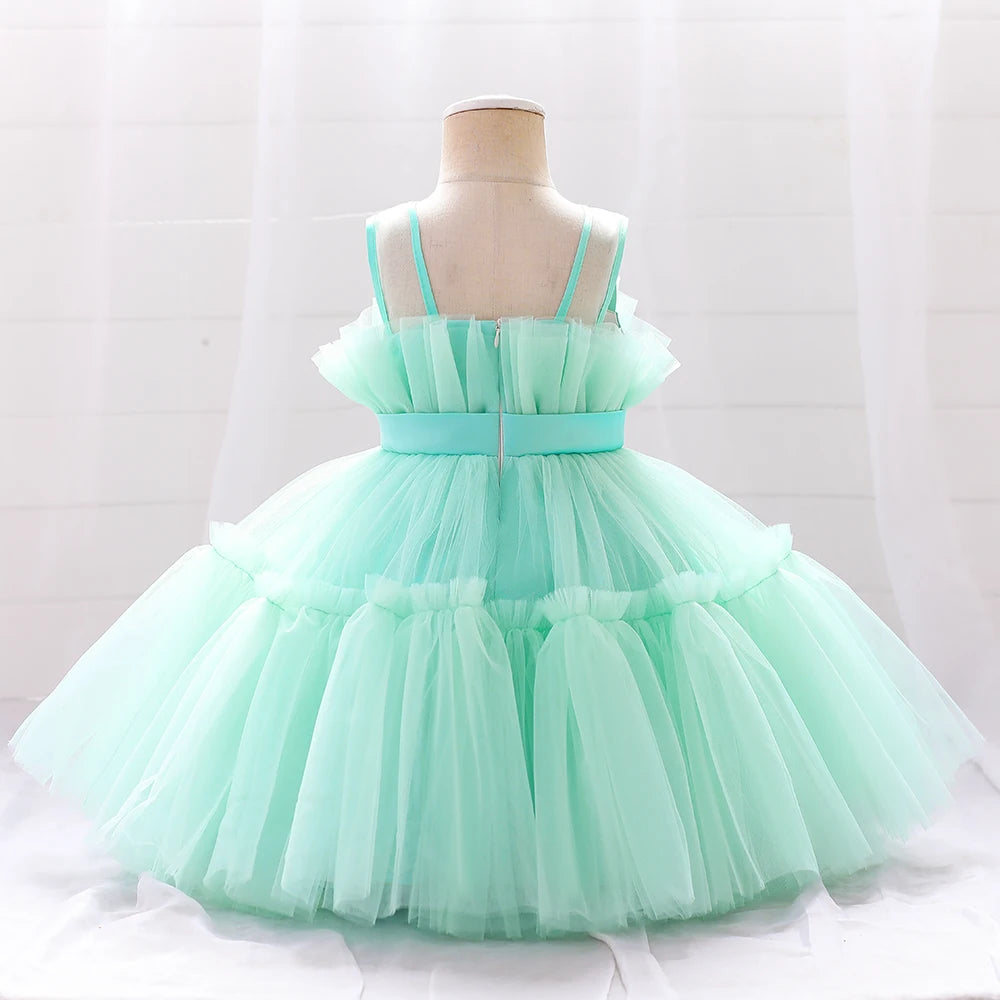 2022 Baby Dress For Girls Kids Wedding Bridesmaid Dresses Toddler Tulle Birthday Princess Party Dress Infant Outfits Vestidos