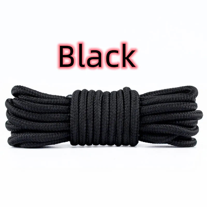 2pcs/ Pair Round Solid Polyester Black Brown Shoelaces For Marten Boot Women Men Outdoor Hiking Boots Sports Shoes Lace Strings