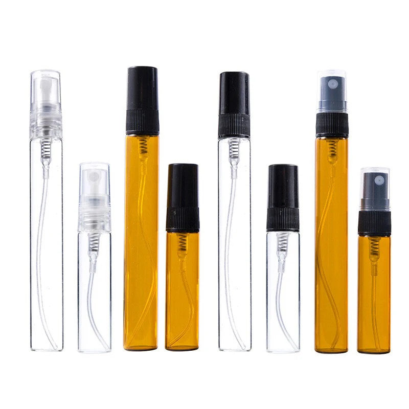 10/20/50PCS 3ml 5ml 10ml Perfume Refillable Spray Bottle Portable Glass Atomizer Container Small Sample With Dispenser Tool