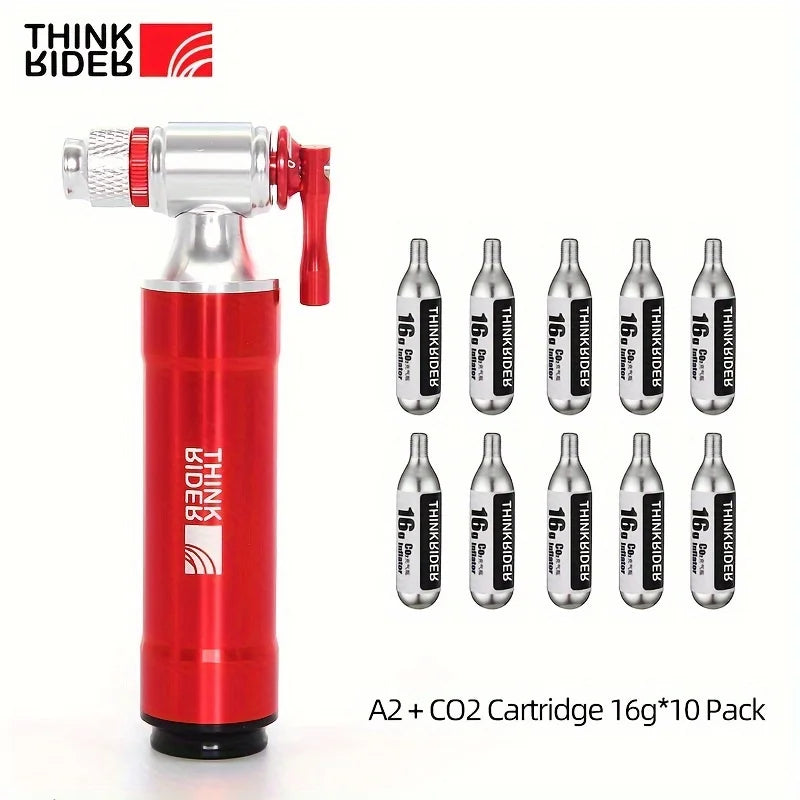 ThinkRider CO2 Pump For Bicycle Schrader Presta Adapter Bike Pump Inflator Aluminum Tire Tube Mini size MTB Bicycle Pumps CO2 Ca
