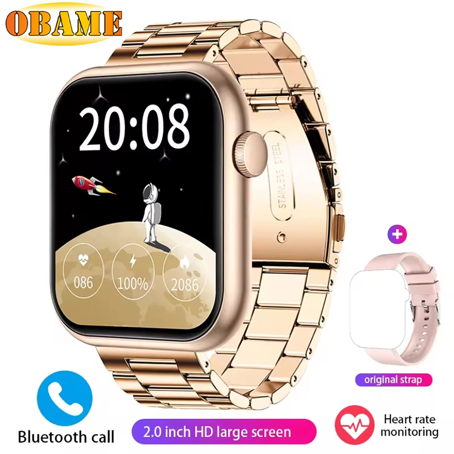 QX7 Sports Smart Watch Men Women 2.09-inch SmartWatch GPS Bluetooth call Heart rate Blood oxygen SOS AI Voice Smartwatch 2025New