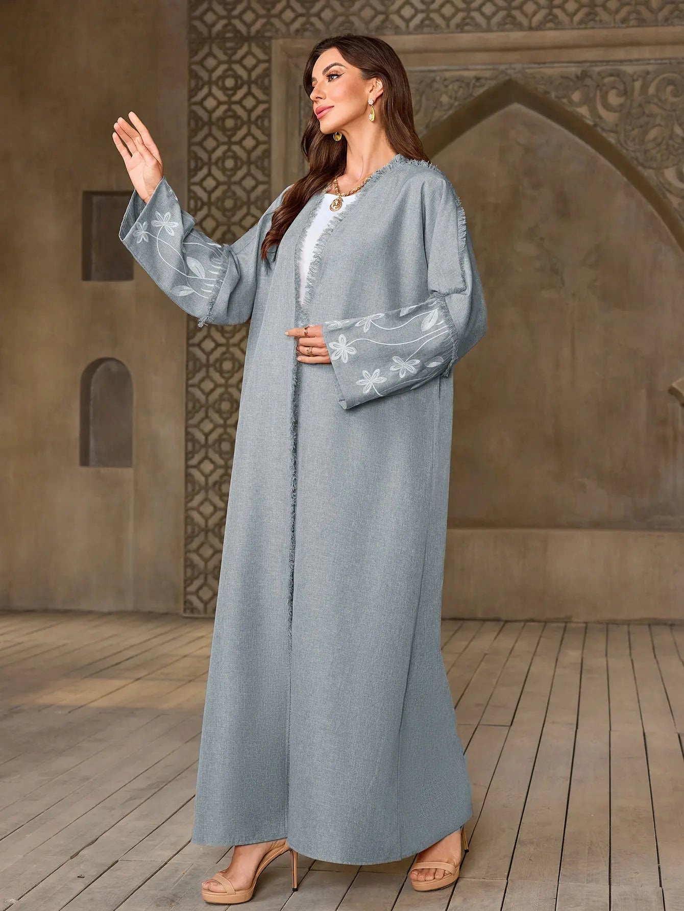 UNI Ramadan Eid Taseel Abaya Dubai Luxury Muslim Kimono Dress Kebaya Open Abayas For Women Marocain Robe Femme Musulmane