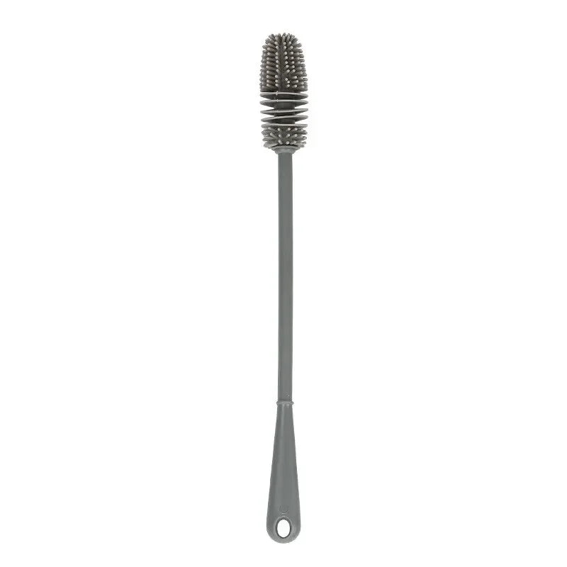 Silicone Milk Bottle Brush Cup Scrubber Glass Cleaner Long Handle Drink Bottle Clean Brush Kitchen Cleaning Tool